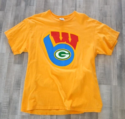Camiseta De Colección Wisconsin Green Bay Packers Brewers Oro Amarillo Multideporte Foto 1 de 4