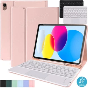 Keyboard With Touchpad Case Cover For iPad 6/7/8/9/10/11th Gen Air 4 5 6 Pro 11 - Picture 1 of 33
