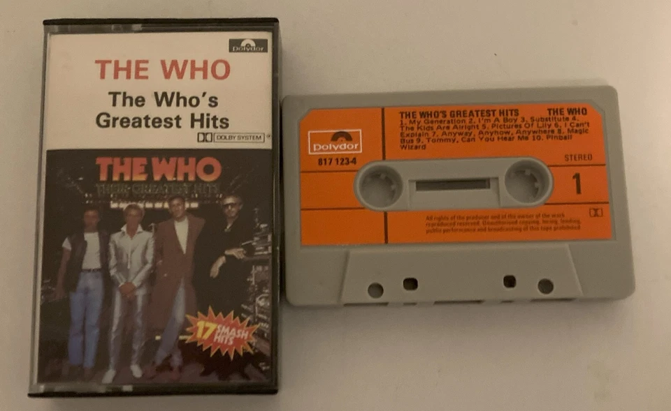 THE WHO - 'The Who's Greatest Hits' Audio Cassette Tape-ORANGE PAPER LABEL - Image 1 of 1