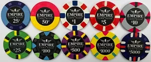 (10) EMPIRE POKER CHIPS PROBENSET - Bild 1 von 1