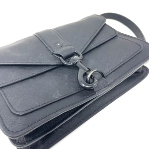 Rebecca Minkoff Black Hudson Moto Mini Crossbody Messenger Bag Needs Repair - Picture 1 of 16