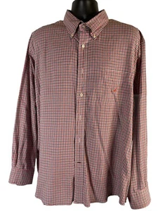 Nautica Button Down Shirt Men’s Sz XXL Casual Long Sleeve Red Blue Checks Cotton - Picture 1 of 20