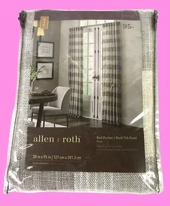 Allen + Roth 95’ Rod Pocket/Back Tab Panel (Grey)- New - Picture 1 of 9