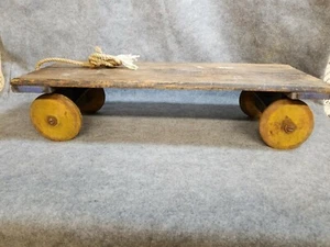 Vintage Wood Wagon, Pull Toy, 22 1/2 inches long, 9 1/4 wide. - Picture 1 of 10
