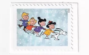 SELLO US SCOTT 5023 "Navidad, Charlie Brown - Patinaje sobre hielo" FOREVER 2015 MNH - Imagen 1 de 1