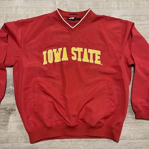 Vtg J2 Sport Iowa State Cyclones Windbreaker Pullover Men Large Red ISU - Picture 1 of 4