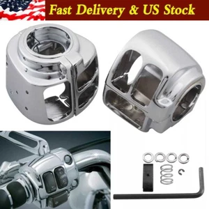 Chrome Switch Housing Cover Kit For Harley Softail Heritage Classic FLSTC 96-13 - Picture 1 of 13