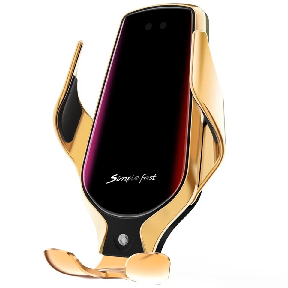 Soporte de ventilación de aire de montaje en automóvil de carga inalámbrica de sujeción automática para iPhone 15 Pro Foto 1 de 4