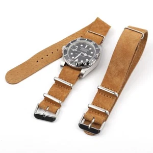 Soft Suede Leather Watch Strap 18mm 20mm 22mm 24mm Black Brown Watchband - Picture 1 of 8