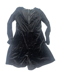 Charlotte Russe Size M Romper Sparkle Glitter Zip Long Sleeve Inseam 2.5” #Q1 - Picture 1 of 6