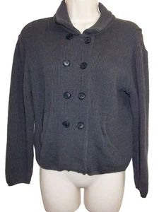 DOROTHEE BIS Damen Pullover Jacke grau zweireihig Gr. Medium Knopfleiste  - Bild 1 von 7