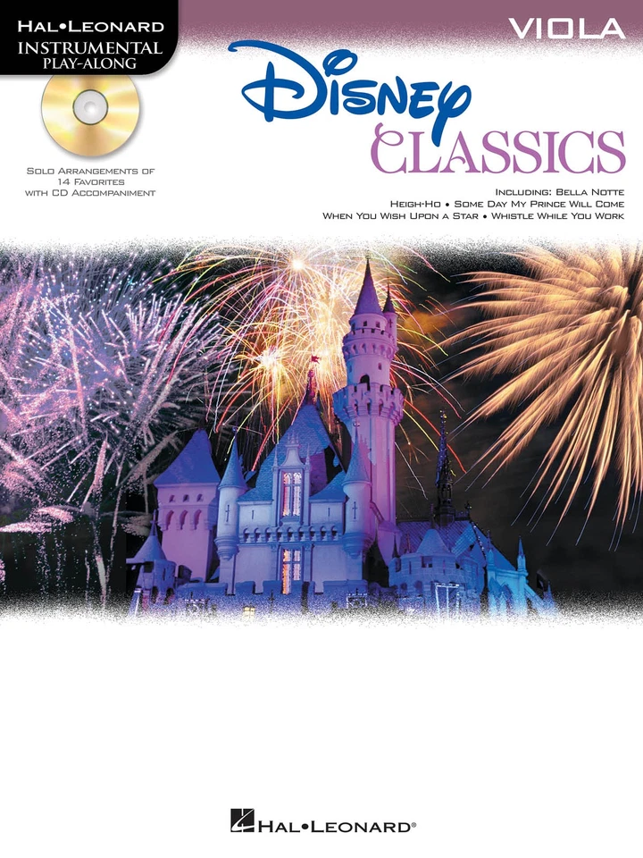 Disney Classics for Viola Solo Sheet Music 14 Kids Songs Play-Along Book CD - Image 1 of 1