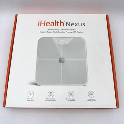 Escala de composición corporal iHealth Nexus HS2S inteligente Bluetooth nueva caja abierta blanca Foto 1 de 4