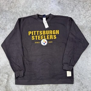 Vintage Pittsburgh Steelers Sweatshirt Mens Large Crewneck Reebok Sample NWT - Picture 1 of 9
