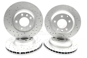 FOR VW TOUAREG 3.0 V6 TDI CROSS DRILLED FRONT REAR BRAKE DISCS 360mm 330mm - Picture 1 of 16