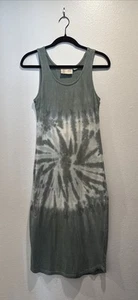 SATURDAY SUNDAY Size XS Green White Tie Dye Sleeveless Midi Dress Anthropologie - Picture 1 of 7