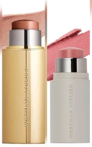 Westman Atelier Lit Up Highlight Stick Brûlée Full Size 5mg + Petite Blush Petal - Picture 1 of 7