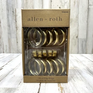 Anillos de clip Allen + Roth de 10 quilates para cortinas Mod #5184145 acabado dorado cepillado P1 - Imagen 1 de 6