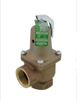 WATTS 174A-50 1" Boiler Safety Relief Valve Raised Seat 150PSI 0275464 Bronze - Image 1 of 3