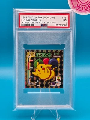 PSA 7 - 1998 AMADA POKEMON JPN HYPER STICKER COLLECTION #191 FLYING PIKACHU - Image 1 of 2
