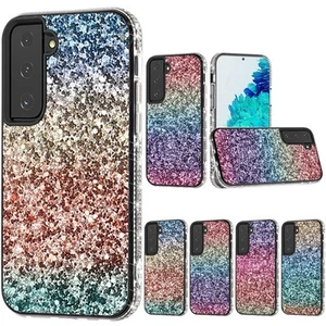Funda trasera completa con brillo posterior de diamantes sintéticos para Samsung S23 Plus - Imagen 1 de 10