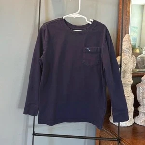Tommy Bahama T Shirt Youth Boys M (7-8) Navy Long Sleeve Chest Pocket Logo - Picture 1 of 3
