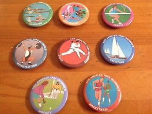 Olympics XXIII Olympiad Pin Button Various Sports 1984 Los Angeles Button - Picture 1 of 1