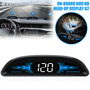 Car HUD Head Up Display LCD Digital GPS Speedometer Universal Overspeed Alarm