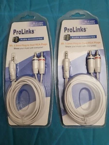 2 Audio Accessories 6ft 3.5 mm Plug to Dual RCA Plugs Share Music with every one - Picture 1 of 2