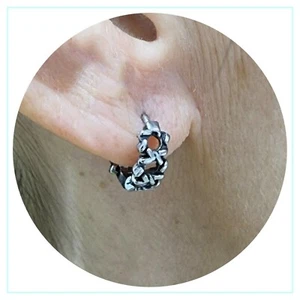 Orecchini cerchio cerchietto uomo donna argento acciaio piercing da con inox in - Foto 1 di 7