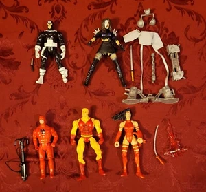 Marvel Toy Biz Action Figure Lot of 5 Daredevil x2 Bullseye Elektra Typhoid - Picture 1 of 11
