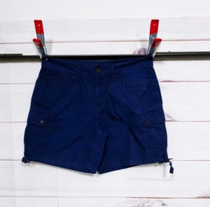 Lauren Jeans Co Ralph Lauren Womens Cargo Shorts Sz 10 Blue Pockets 100% Cotton - Picture 1 of 7