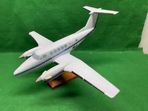 Vintage Beechcraft Super King Air Airplane Model on Mahogany Desk Stand. - Picture 1 of 18
