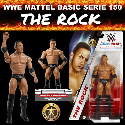 WWE MATTEL BASIC SERIE 150 THE ROCK WRESTLING ACTION FIGUR ELITE RAW DEFINING NW