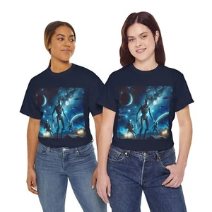Camiseta de algodón pesado unisex Alien Invasion, amante alienígena, regalo de cumpleaños - Imagen 1 de 21