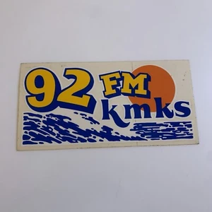 KMKS 92 FM Radio Station Vintage 80s Bumper Sticker Decal NOS RARE - Picture 1 of 3