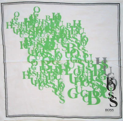 -AUTHENTIQUE Foulard tour de cou  HUGO BOSS   95% coton   TBEG  vintage Scarf - Photo 1/4