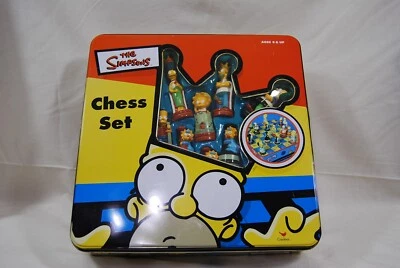 The Simpsons 1998  Chess Set In Tin Collectors Box (Open Box Doubles As Board) - Image 1 of 4