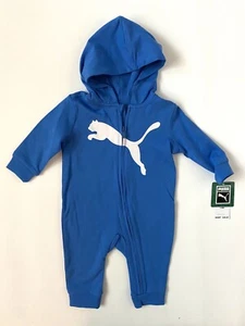 NEW Puma Romper Baby Size 3-6 Months Blue Zip Up with Hood - Picture 1 of 6