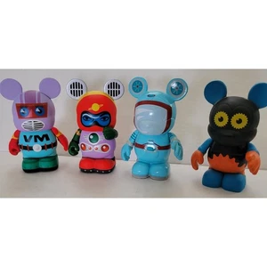 Set 4 Disney 3" Vinylmation TomorrowLand Astronaut Robot Series Urban Gears Bear - Picture 1 of 7