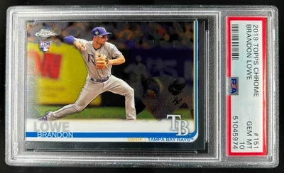 2019 Topps Chrome Brandon Lowe RC Rookie #151 Rays PSA 10 - Image 1 of 2