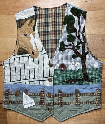 Chaleco Patch Magic Horse Mujer M Acolchado Hecho a Mano Country Core Granja Núcleo Foto 1 de 4