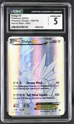 CGC 5 Dialga EX 2014 Phantom Forces 122/119 Secret Rare Holo Pokemon Card - Image 1 of 2
