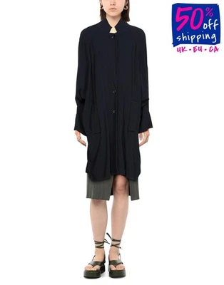 RRP€627 BRAG-WETTE Oversized Crepe Overcoat IT44 US8 L Unlined Made in Italy - Image 1 of 4