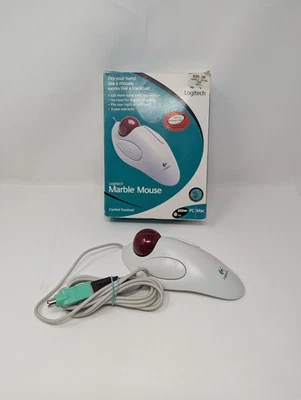 Logitech T-BB14 Red Marble Mouse USB Ergonomic - Image 1 of 4