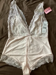MARILYN MONROE . Pink One Piece Lace Accent Bodysuit Lingerie Women’s XL NWT - Picture 1 of 6
