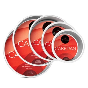 5-Piece Round Cake Pan Set Includes 4", 6", 8", 10", 12" Aluminum Pans 2" Deep - Picture 1 of 7