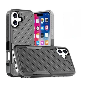 iPhone 16 - ShockProof Dual Hybrid Case - Schwarz / Grau - Bild 1 von 1