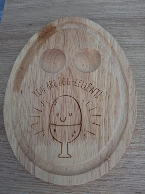 Rubberwood Brunch Serving Board Eggs Soldiers Size 24X17.5X2CM - Image 1 of 2