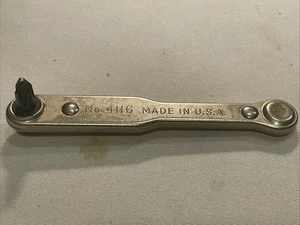 Vintage Craftsman No. 4116 Ratcheting Screwdriver Reversible Phillips/Flat USA - Picture 1 of 2